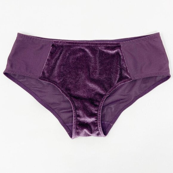 MODERN MOVEMENT | Purple Velvet Boyshort Mid Rise Panty Medium - Picture 1 of 6